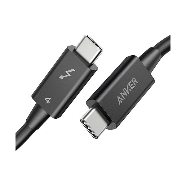 （まとめ） 船がかりジャパン ANKER USB-C＆USB-C Thunderbolt 4 100W 有線テレビ 0.7m 黒いこと A88590111本 【×2仕掛ける】