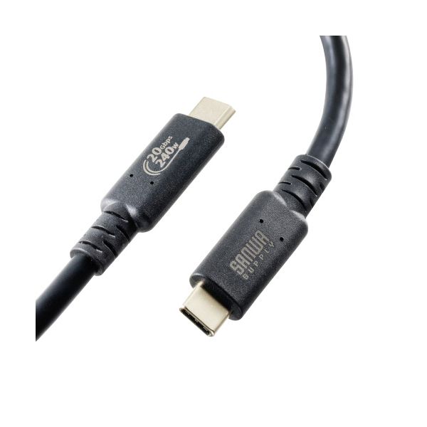 サンワサプライ USB20Gbps（USB4 Gen2×2）Type-Cケーブル 1m ブラック KU-20GCCPE10 1本