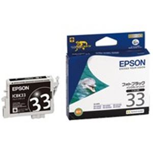 (業務用4セット) EPSON エプソン インクカートリッジ 純正 【ICBK33】 フォトブラック(黒)