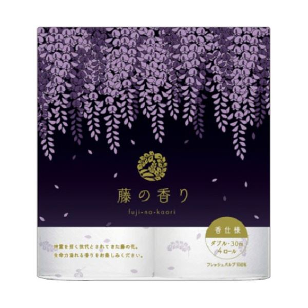 (まとめ)四国特紙 トイレットペーパー 藤の香りダブル 芯あり 30m 1セット(48ロール