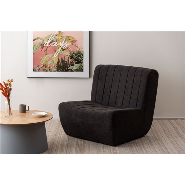 フロアソファ チャコールグレー （約W80×D88×H75×SH33cm） 完成品【代引不可】