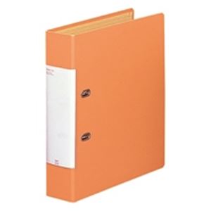 LIHITLAB D型輪っか整理保存用具 【A4/2穴】 タテ型 G2250-4 橙 10冊 クリアケース・クリアファイル-ファイル・バインダー
