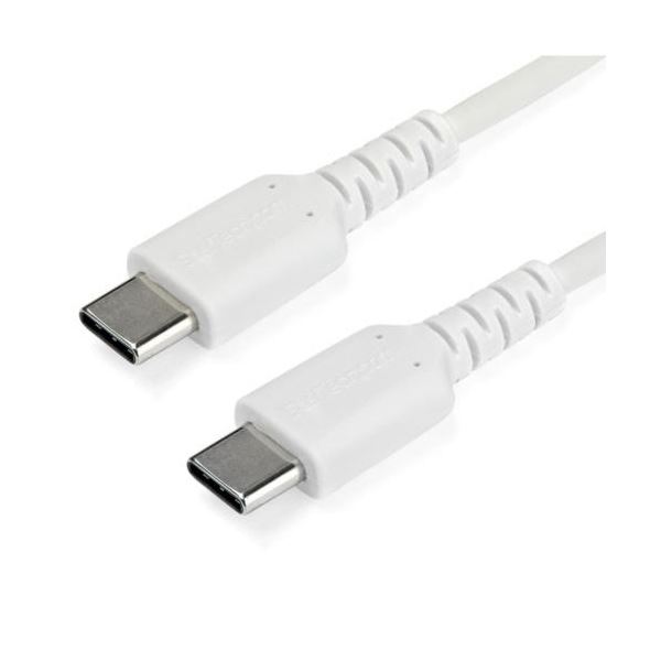 （まとめ） StarTech.com USB-C 有線テレビ 1m／USB2.0／手っとり早い申し受ける・資料伝える／60W／アラミド衣料繊維強化／牡・牡／白いこと RUSB2CC1MW 1本 【×3書き割り】