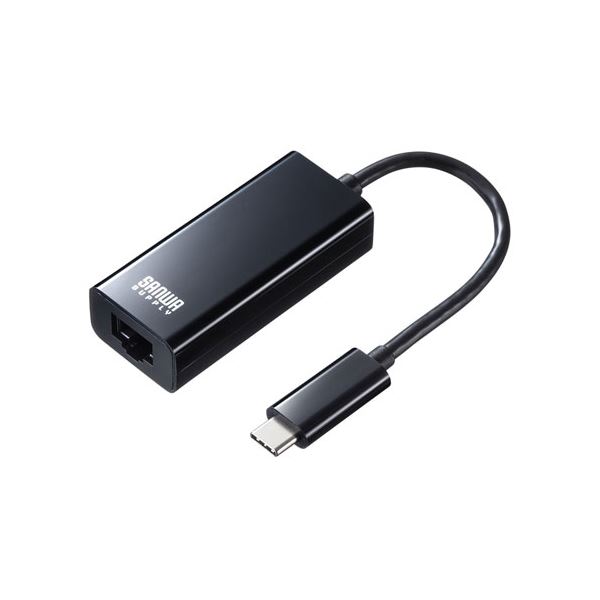 サンワサプライ 有線LANアダプタ USB Type-C - LAN変換 Gigabit対応 ブラック USB-CVLAN2BKN 【76%OFF!】