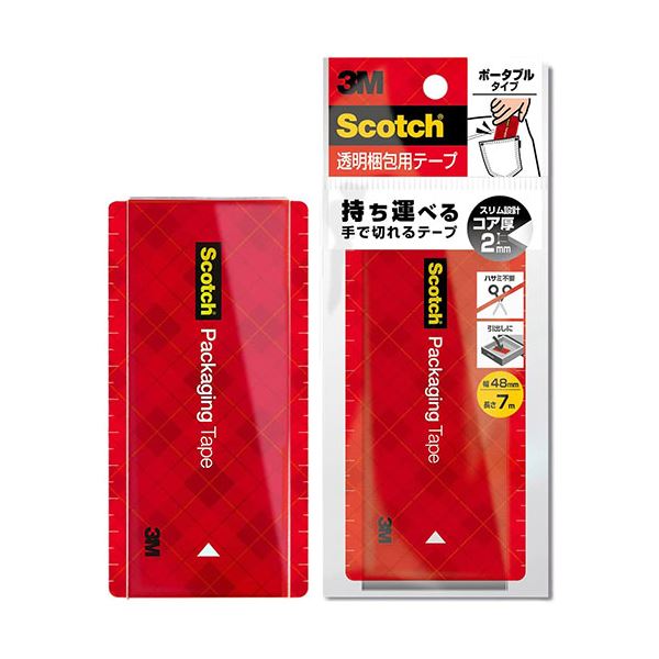 【10個セット】 3M Scotch スコッチ 透明梱包用テープ ポータブル 7m 3M-3852FLT-RDX10 4,217円