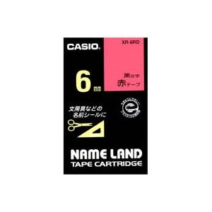 (業務用5セット) CASIO カシオ ネームランド用ラベルテープ 【幅：6mm】 XR-6RD 赤に黒文字