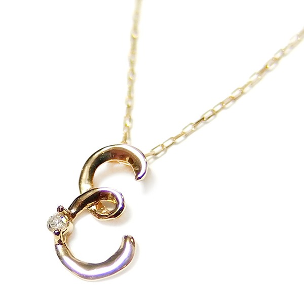 イニシャル ネックレス ダイヤモンド ネックレス 一粒 0.01ct K18 ゴールド 文字 E ダイヤネックレス ペンダント｜インテリア生活雑貨の店ポライト