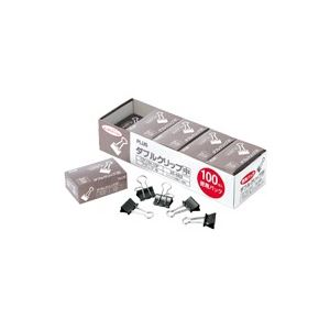 (業務用30セット) プラス ダブルクリップ CP-104-10P 中 黒 100個