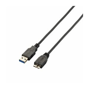 (まとめ)エレコム 極細USB3.0ケーブル(A-microB) USB3-AMBX15BK【×3セット】