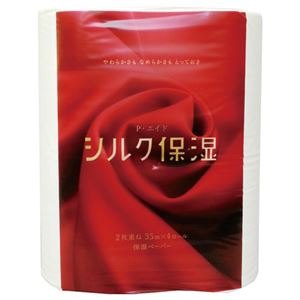 （まとめ） 河野製紙 P・エイドシルク保湿トイレットロール ダブル 芯あり 35m 1パック（4ロール） 【&times;15セット】｜インテリア生活雑貨の店ポライト