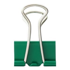 （まとめ） TANOSEE ダブルゼムクリップ 中 口幅25粍 緑であること 1箱（10個） 【×50仕掛ける】