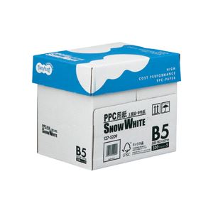 (まとめ) TANOSEE PPC用紙 SNOW WHITE B5 1箱(2500枚:500枚×5冊) 【×10セット】