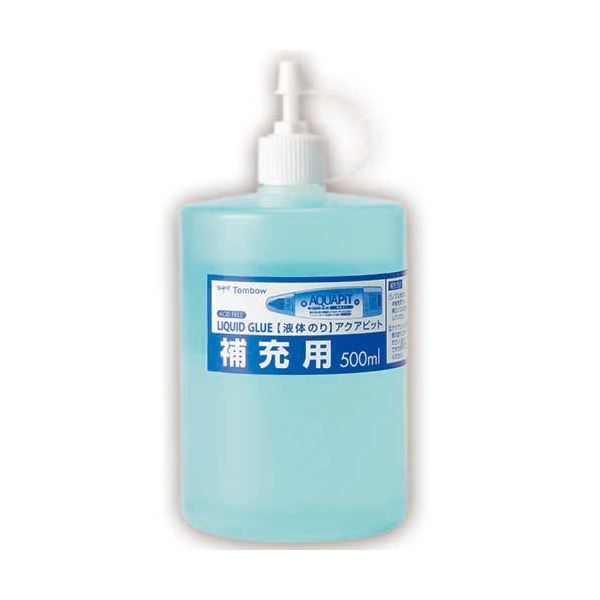 （まとめ） トンボ鉛筆 流動物のり アクアピット 置き換え用 500ml PR-WT 1個 【×10仕掛ける】