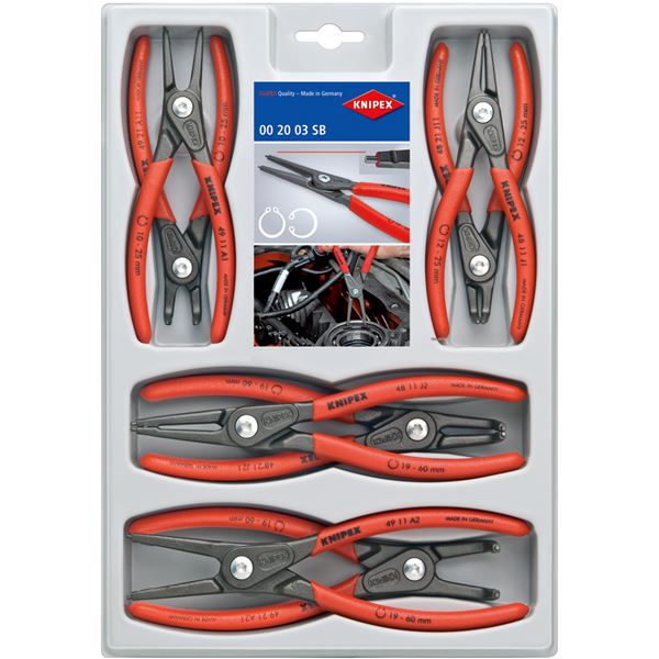 KNIPEX(クニペックス)002004SB 精密スナップリングプライヤーセット(8本組)|インテリア生活雑貨の店ポライト