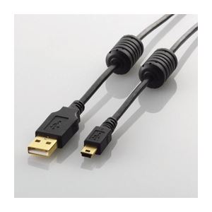 (まとめ)エレコム フェライト中核グループ付き添い人USB2.0有線テレビ U2C-MF05BK【×10仕掛ける】