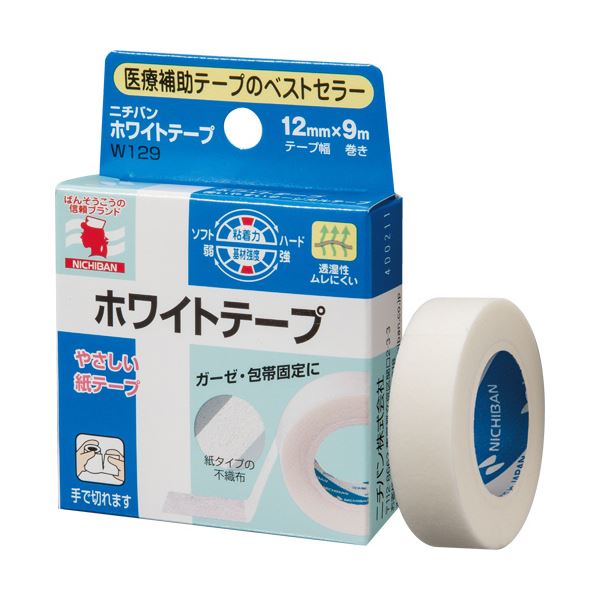 （まとめ） ニチバン 白いこと磁気テープ 12mm×9m W129 1巻 【×30仕掛ける】
