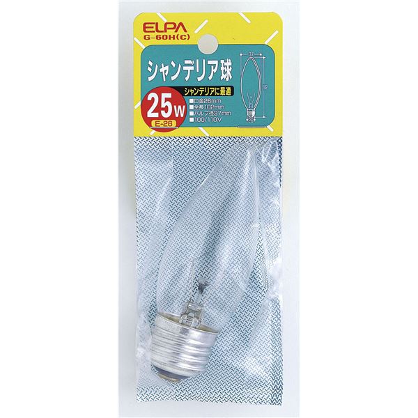 まとめ ELPA シャンデリア球 電球 25W E26 クリア G-60H C お気にいる