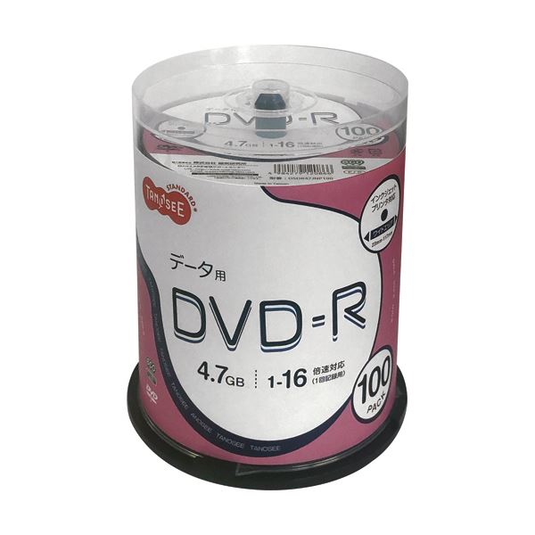 まとめ TANOSEE データ用DVD-R4.7GB 1-16倍速 ホワイトワイドプリンタブル スピンドルケース 1パック 100枚 【一部予約！】