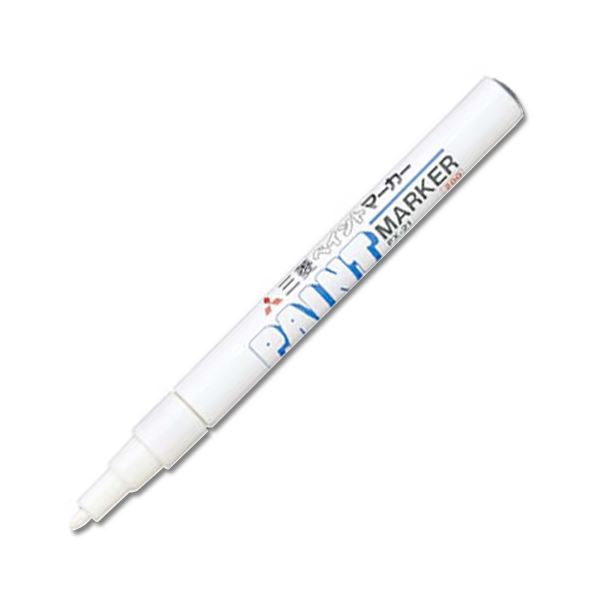 (まとめ) 三菱鉛筆 油性絵の具目じるし 細字丸芯 白 PX21.1 1本  【×50仕掛ける】
