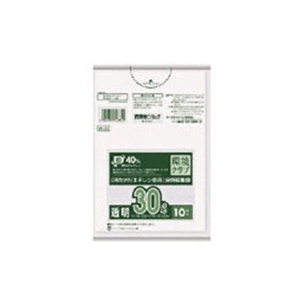 (まとめ)日本サニパックW-33環境クラブ30L透明 W-33-CL 1パック(10枚)【×50セット】