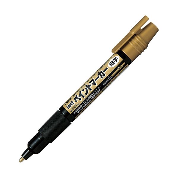 （まとめ）ぺんてる 油性書き込み 絵の具目じるし細字 金 MSP20-X 1仕掛ける（10本）【×5仕掛ける】