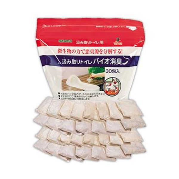 （まとめ）アズマ工業 汲み取り室内用便器 バイオ消臭20g/包 1風呂敷き包み（30包）【×5仕掛ける】