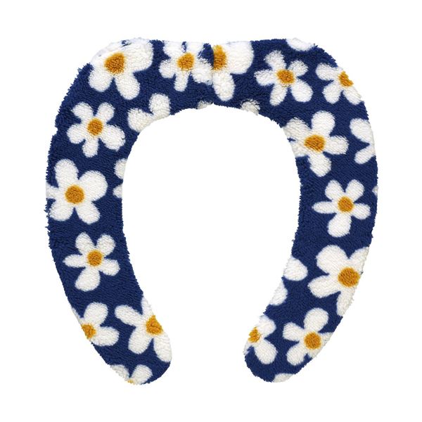 (まとめ) 便座居敷き/へばり付くべんざ居敷き 【デイジー 青色】 室内用便器属具 『ぴたQ』 【72個仕掛ける】 トイレ用品-トイレマット・カバー・シート-日用品雑貨・文房具・手芸