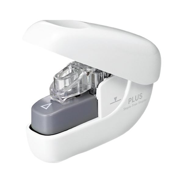 (まとめ) プラス 針なしホッチキスペーパークリンチ 6枚とじ ホワイト SL-106NB 1個