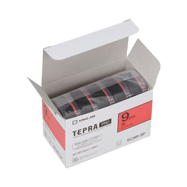 キングジム(KING JIM) テプラPROテープエコノパック 5個入 9mm 赤 SC9R-5P 5,230円