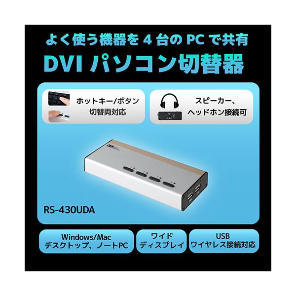 オリジナル ラトックシステム DVIパソコン切替器 4台用 RS-430UDA whitesforracialequity.org