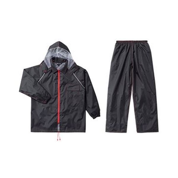 (まとめ)川西工業 レインスーツ ブラックイーグルLサイズ #3673L 1着