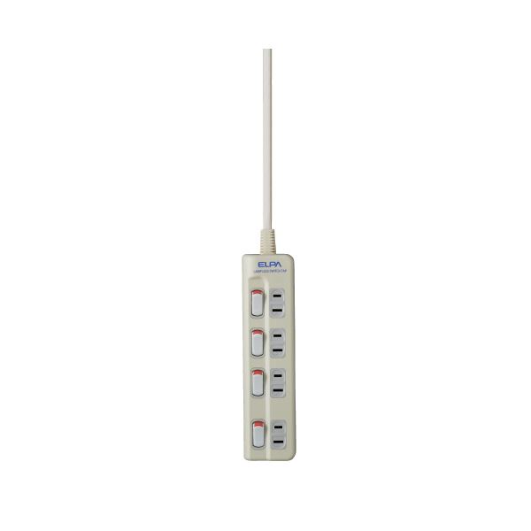 (まとめ）朝日電器 ランプレスタップ4個口WLS-410EB（W） 1m【×5仕掛ける】