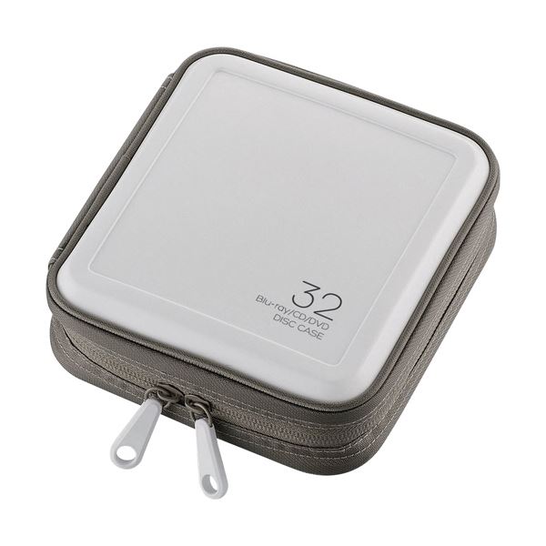 （まとめ）エレコム Blu-ray・CD・DVD対応ファスナーケース 32枚収納 ホワイト CCD-HB32WH 1個【×5セット】