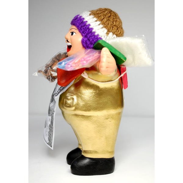 【エケコ人形15cm】ゴールド(ペルー直輸入)アクセサリー類指定不可