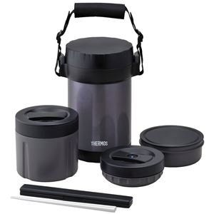 【6個仕掛ける】 サーモス/THERMOS 大電気容量 保温弁当箱 【真夜中青色 ごはん量：お茶碗約3.8杯分】 成人男性向け 軽さ キッチン用品・食器・調理器具-その他-弁当箱・水筒