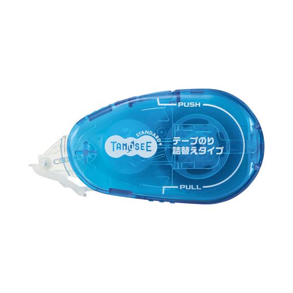（まとめ）TANOSEE 磁気テープのり（リフィル式点点手合い） 本体 パウダーコンパクト 8.4mm×15m 青色 1仕掛ける（10個） 【×5仕掛ける】
