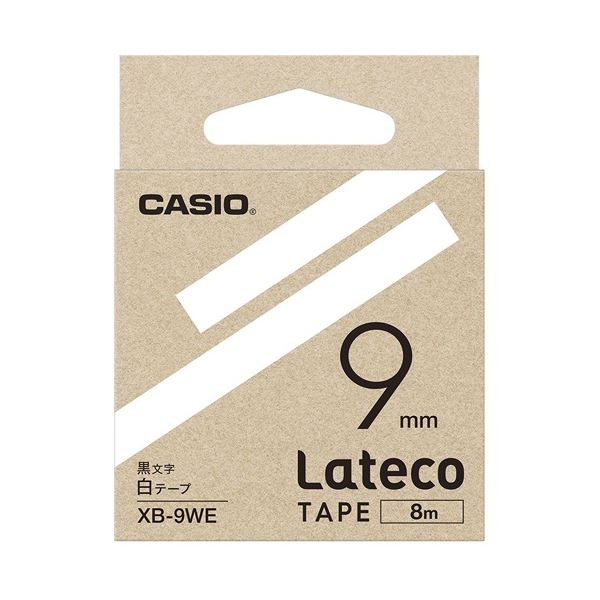 （まとめ）カシオ計算機 ラテコ専用磁気テープXB-9WE 白に黒文字（×10仕掛ける）