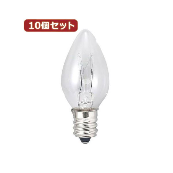 (まとめ)YAZAWA 10個セット ローソク球5Wクリア 1CCC2PX10