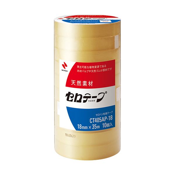 (まとめ) ニチバン セロテープ 大巻 18mm×35m 業務用パック CT405AP-18 1パック(10巻) 【×10セット】