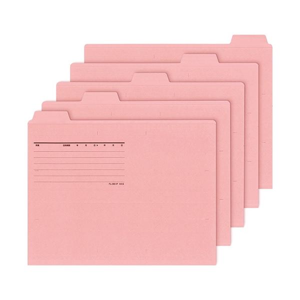 (まとめ) 足し加える カットフォルダー 5山 A4マチなし サクラ色 FL-065IF 1風呂敷き包み(5冊) 【×30仕掛ける】