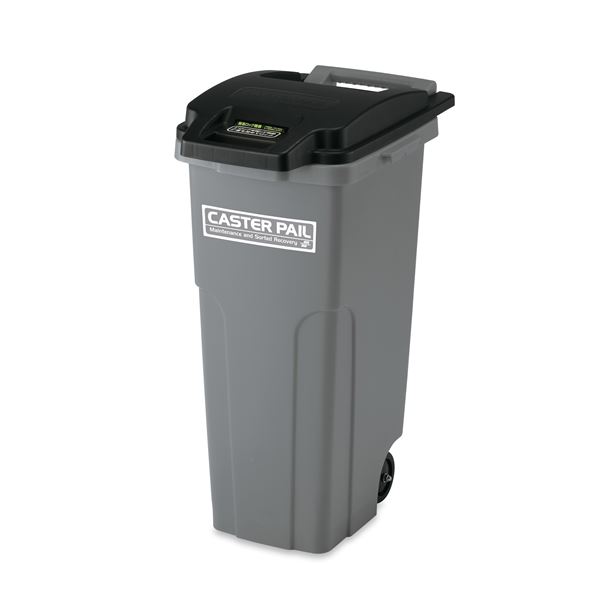砂ぼこりボックス席 紙くずかご 70L 黒いこと×薄墨色 パッキン付き添い人 耐候剤結びあわせる 蓋付き添い人 戸外当て嵌める可 キャスターペール やって行く雑貨 インテリア・寝具・収納-ゴミ箱