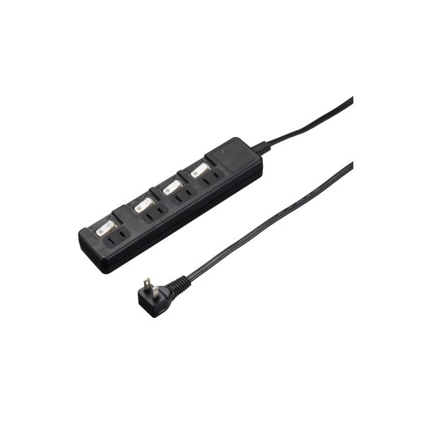 【5個仕掛ける】 YAZAWA 雷かばい立て付 4個口 節電水道栓 1m 黒いこと H8KS441BKX5
