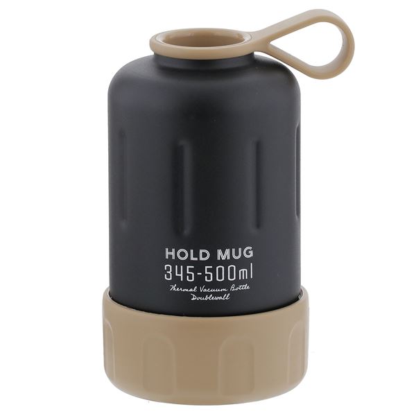 HOLD MUG ステンレスペットボトルホルダー 345〜500ml用 ブラック 【SALE／84%OFF】