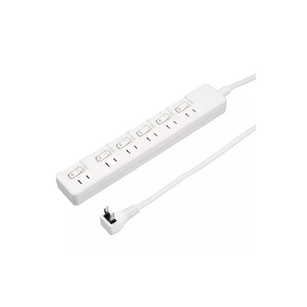 【5個セット】 YAZAWA 6個口 節電タップ 3m ホワイト H8S663WHX5 12,650円