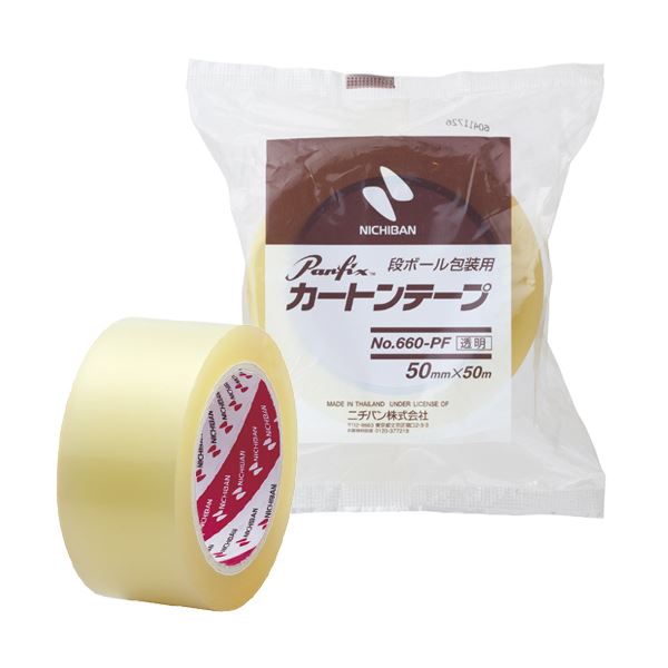 （まとめ） ニチバン PANFIX カートン磁気テープ 660PF 澄み切った 幅50mm×長50m【×20仕かける】 花・ガーデン・DIY-接着・補修用品-粘着テープ