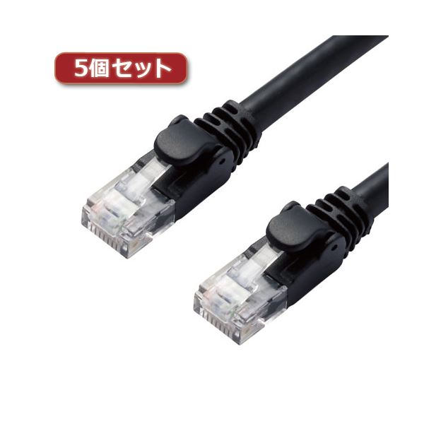 【5個仕掛ける】 エレコム ローカルエリアネットワーク有線テレビ/CAT6A/判定基準/10m/黒いこと LD-GPA/BK10X5