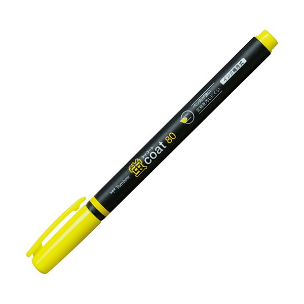 (まとめ) トンボ鉛筆 蛍コート80 きいろWA-SC91 1セット（10本） 【×10セット】