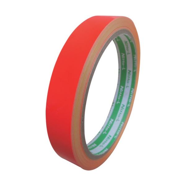 (まとめ) 日東エルマテリアル 蛍光テープ 15mm×5m レッド LK-15R 1巻 【×5セット】