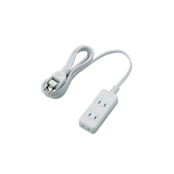 (まとめ) エレコム ほこりシャッター付き電源タップ 2P・3個口 ホワイト 2.0m T-ST02-22320WH 1個 【×5セット】