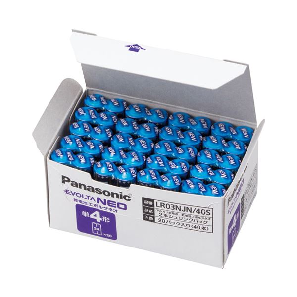 （まとめ） Panasonic 乾電池エボルタネオ単4形 40本 LR03NJN／40S【×3セット】 10,695円